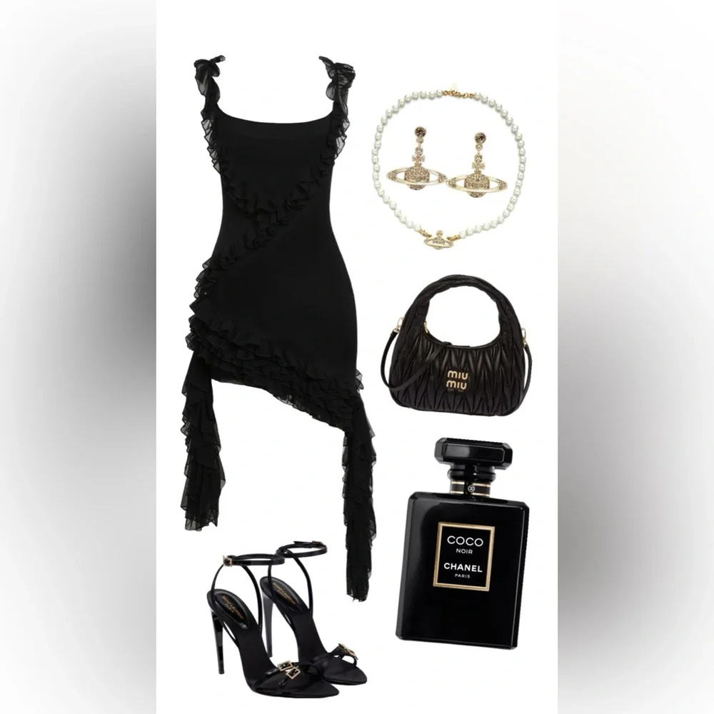 LEAU ROUX Ruffle Mesh Dress - Picture 8 of 8